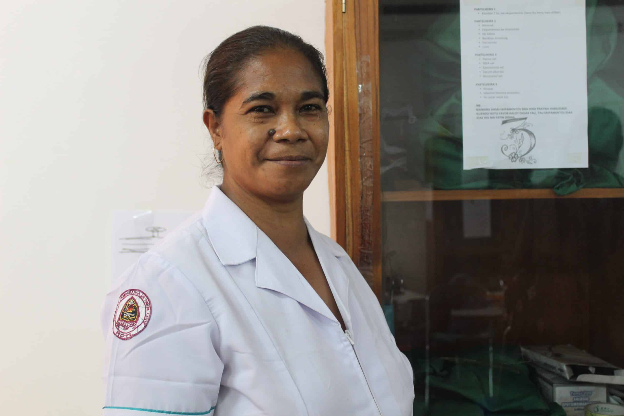 Midwife Juliana, senior midwife from Timor Leste’s Covalima Municipality.Midwife Juliana