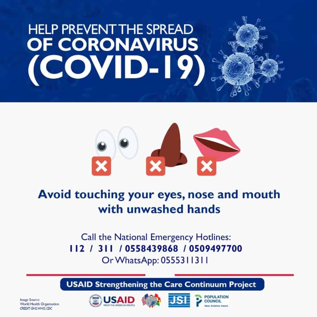 Posters developed and disseminated via social media channels in ghana to help prevent the spread of COVID-19