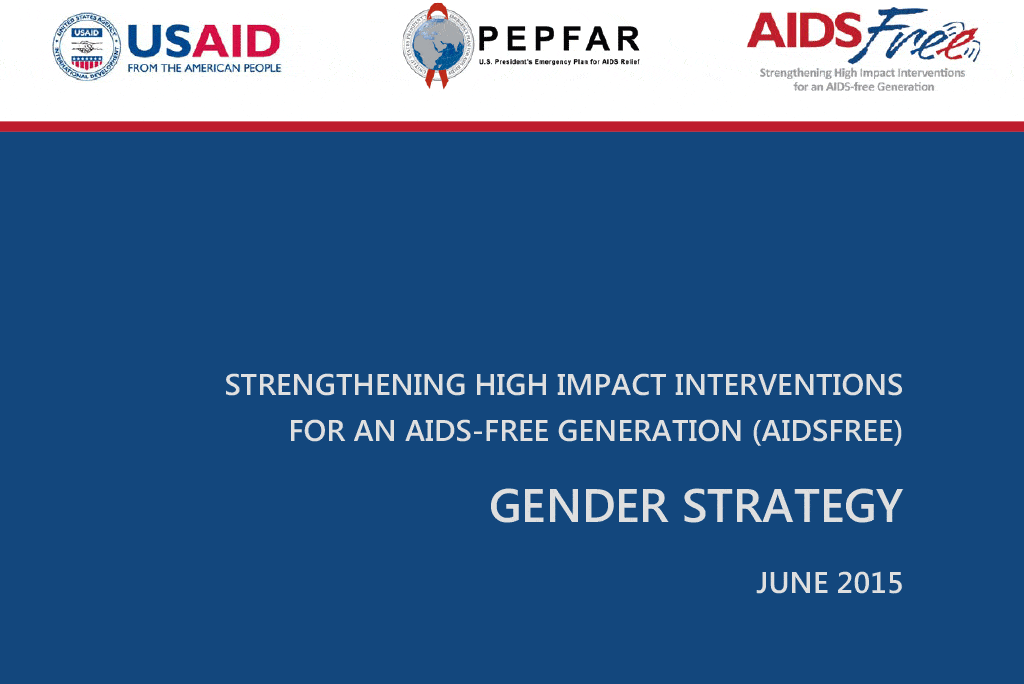 Cover: AIDSFree Gender Strategy