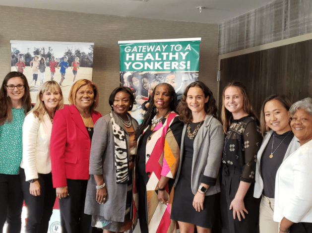 New York State Senator Andrea Stewart-Cousins with JSI Healthy Communities Staff and CHSC grantee Nepperhan Community Center, Inc.