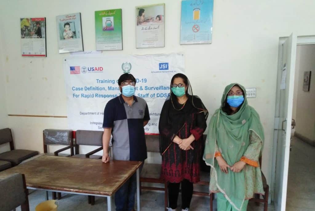 Three health workers in Pakistan