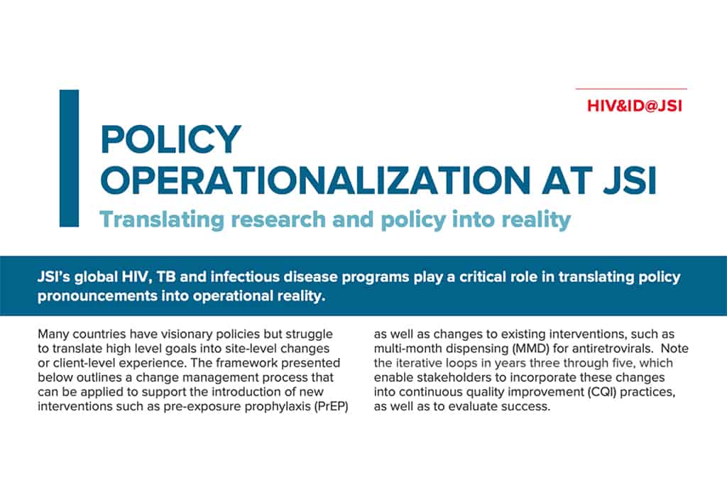 Policy Operationalization at JSI
