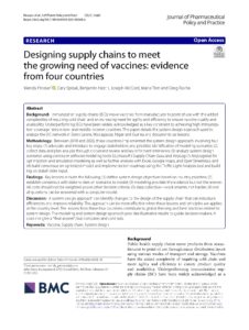 Designing supply chains to meet the growing need of vaccines: evidence from four countries