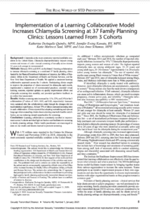 Implementation of a Learning Collaborative Model Increases Chlamydia Screening at 37 Family Planning Clinics: Lessons Learned From 3 Cohorts