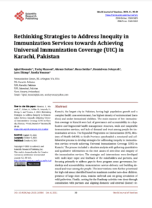 Rethinking Strategies to Address Inequity in Immunization Services towards Achieving Universal Immunization Coverage (UIC) in Karachi, Pakistan