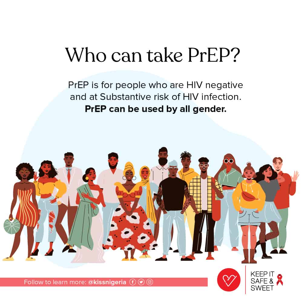 KISS campaign image that details that everyone at risk of infection can take PrEP.
