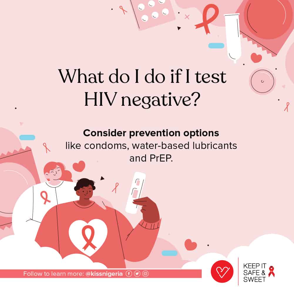 KISS campaign image that reads "What do I do if I test HIV Negative?"