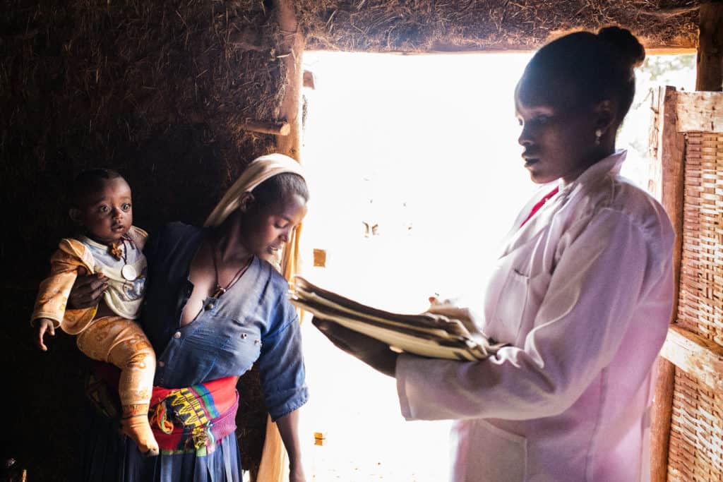 A doctor providing maternal and newborn health services in Ethiopia.