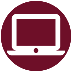maroon and white computer icon