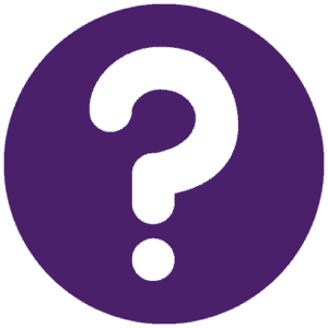 purple and white question mark icon