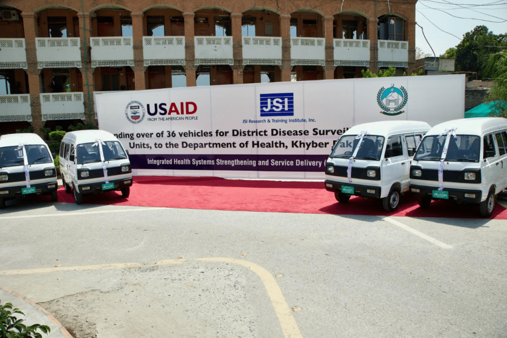 Four of the 36 vehicles to Pakistan’s Khyber-Pakhtunkhwa (KP) Province to help the country achieve its global health security agenda goals.