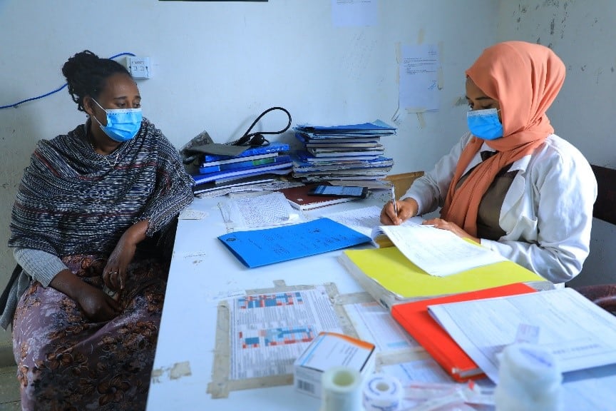 Tizita Roba, a midwife at Miawa Health Center, in North Shoa Zone, a learning site.