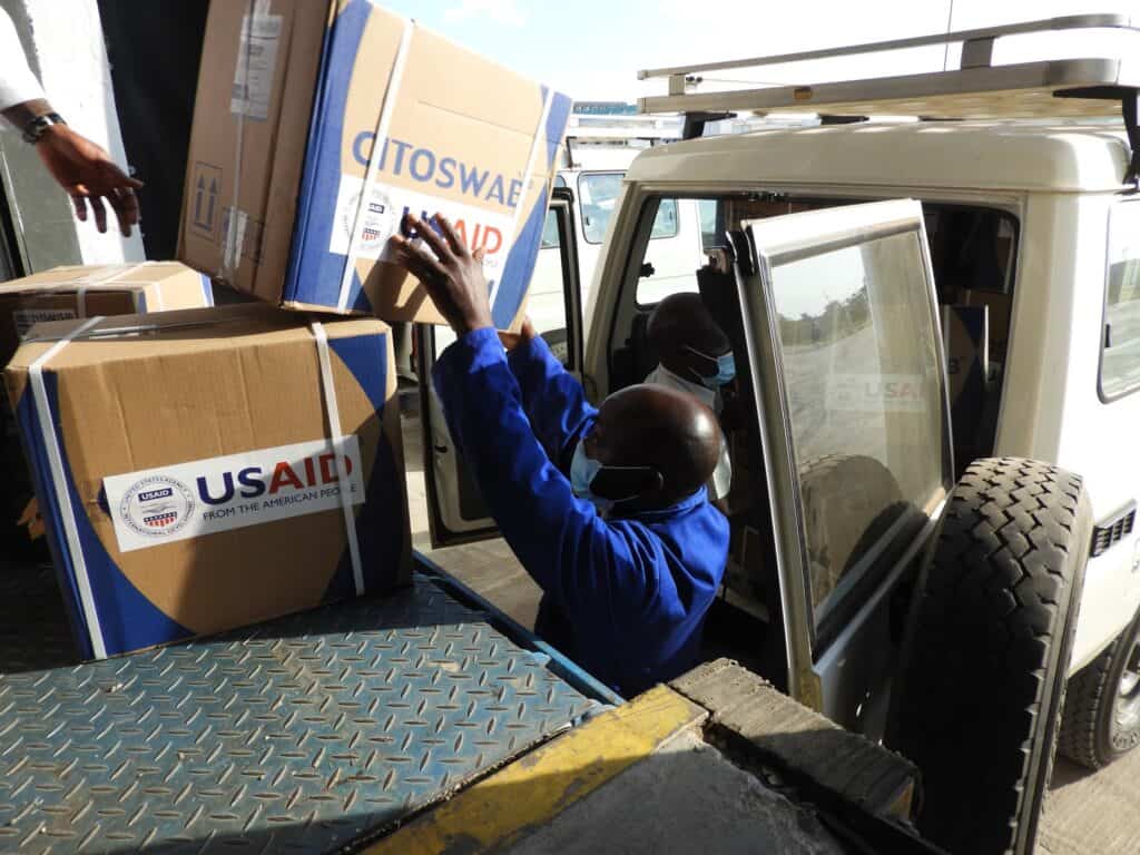 COVID-19 supplies arriving in Lusaka
