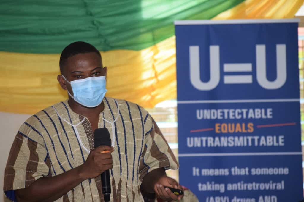Ahafo Regional HIV coordinator Frank Bandoh discusses U=U. Credit