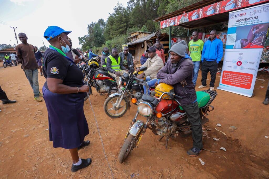 MOMENTUM brings vaccination services to motorcycle drivers in Kenya.